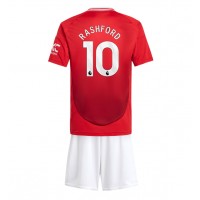 Fotbalové Dres Manchester United Marcus Rashford #10 Dětské Domácí 2024-25 Krátký Rukáv (+ trenýrky)